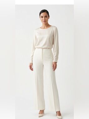 Joseph Ribkoff Fully lined Cream Straight Leg Elegant Women's Pants Size 12